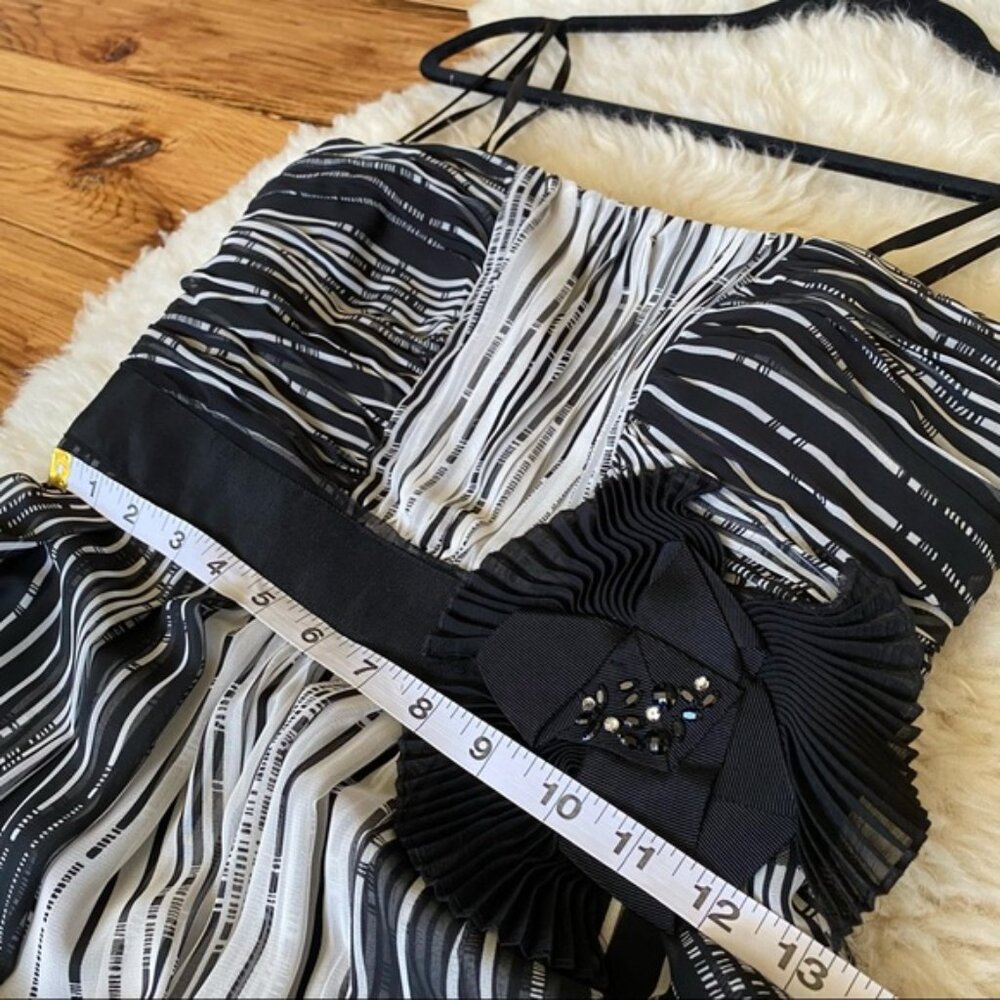 Max And Cleo Patterned Strapless Chiffon Dress Fl… - image 5